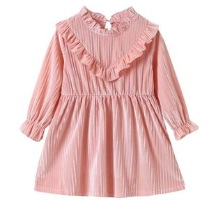Girl Frill Trim Pink Dress